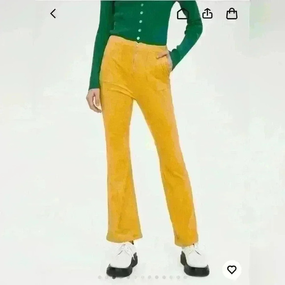 CIDER Pastel Yellow Plaid Flares SIZE  SMALL - Picture 2 of 9